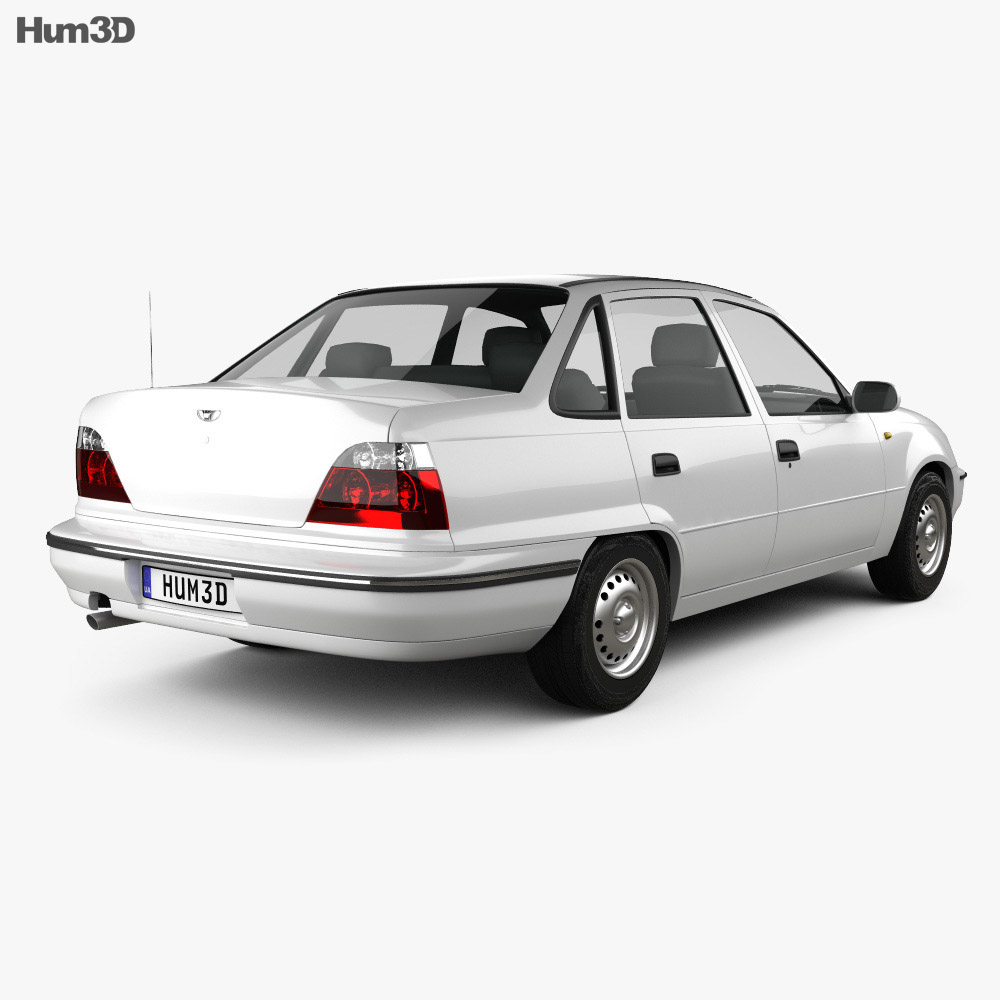 Daewoo LeMans (Nexia, Cielo, Racer) 轿车 1996 3D模型 后视图