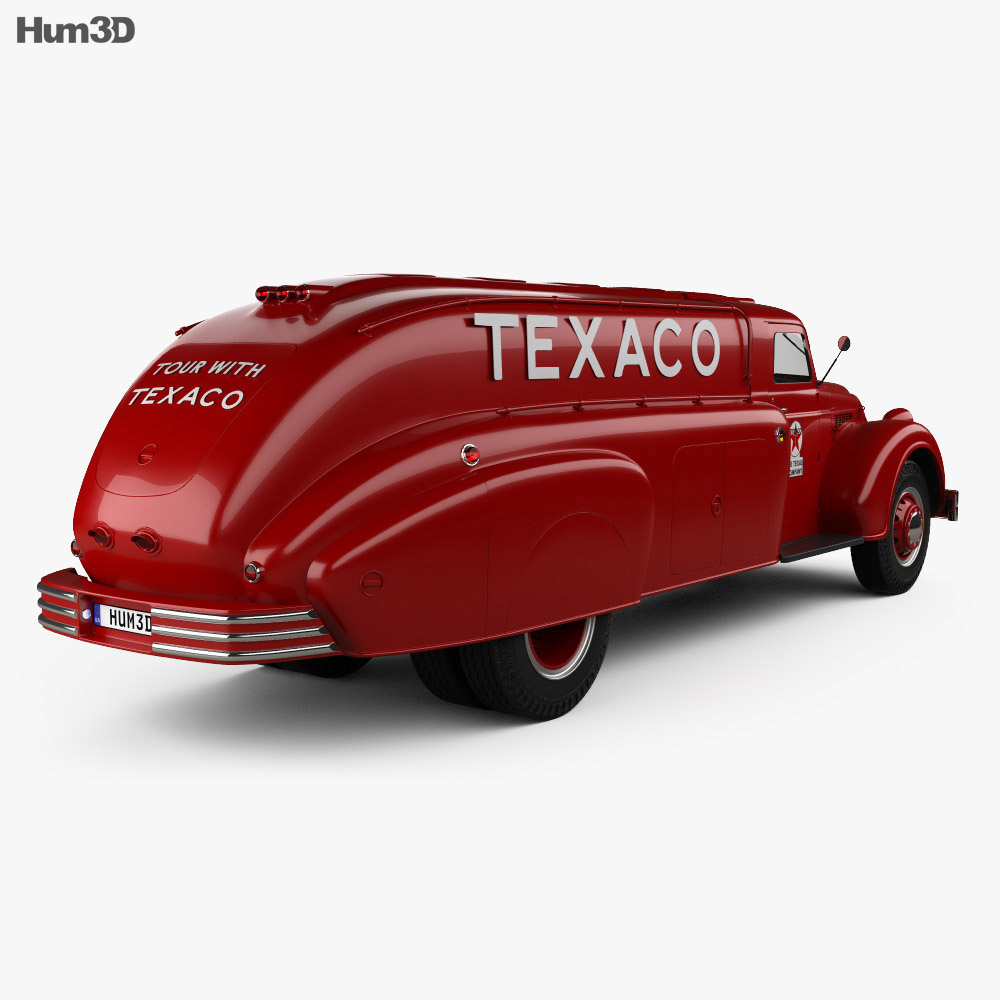 Dodge Airflow タンクローリー 1938 3Dモデル 後ろ姿