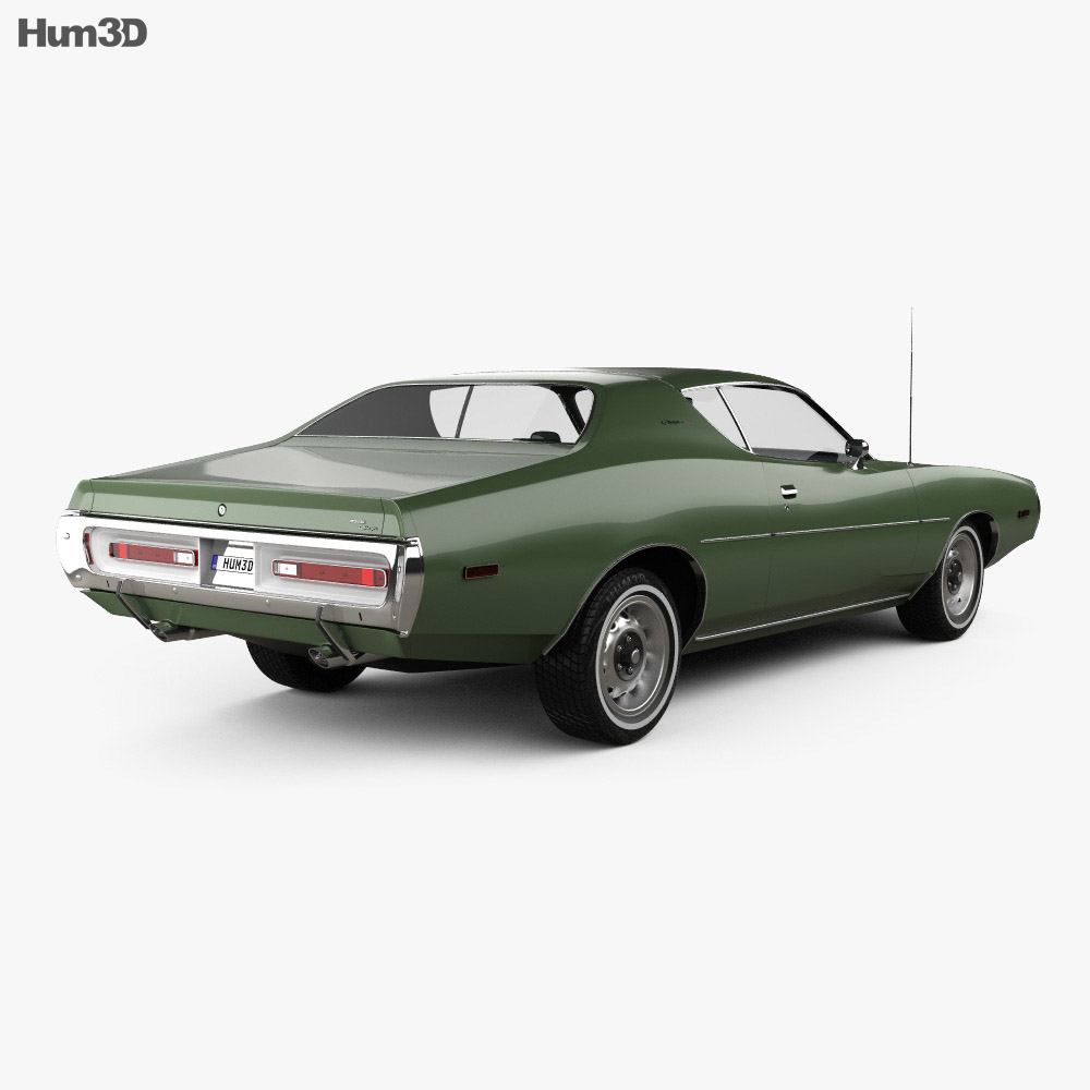 Dodge Charger 1972 3d model back view