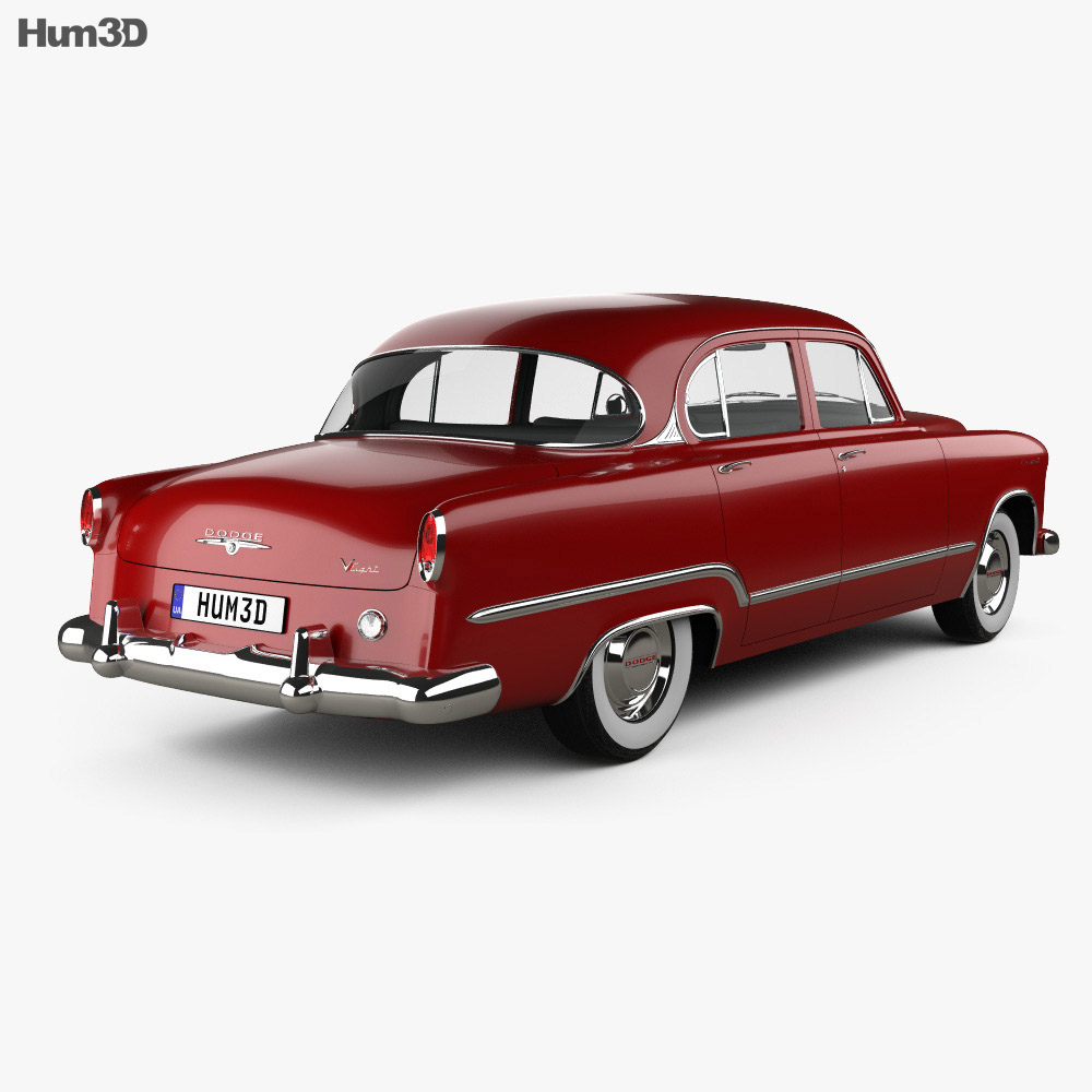 Dodge Coronet 세단 1953 3D 모델  back view