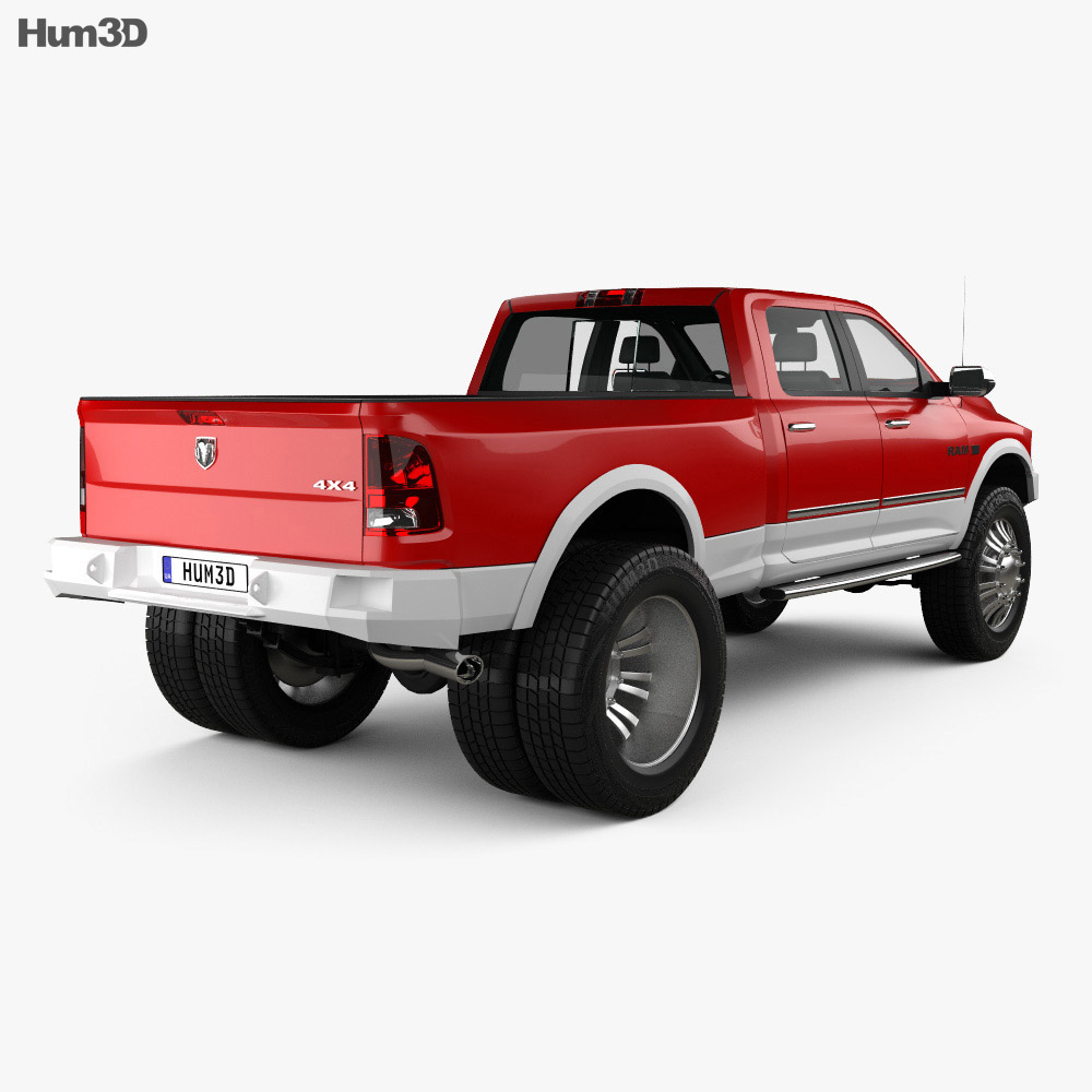 Dodge Ram 2015 Modello 3D vista posteriore