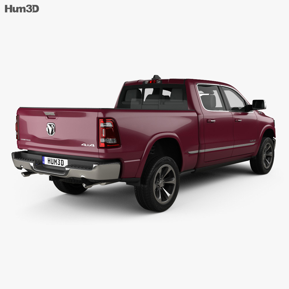 Dodge Ram 1500 Crew Cab 6-foot 4-inch Box Limited 2019 3d model back view