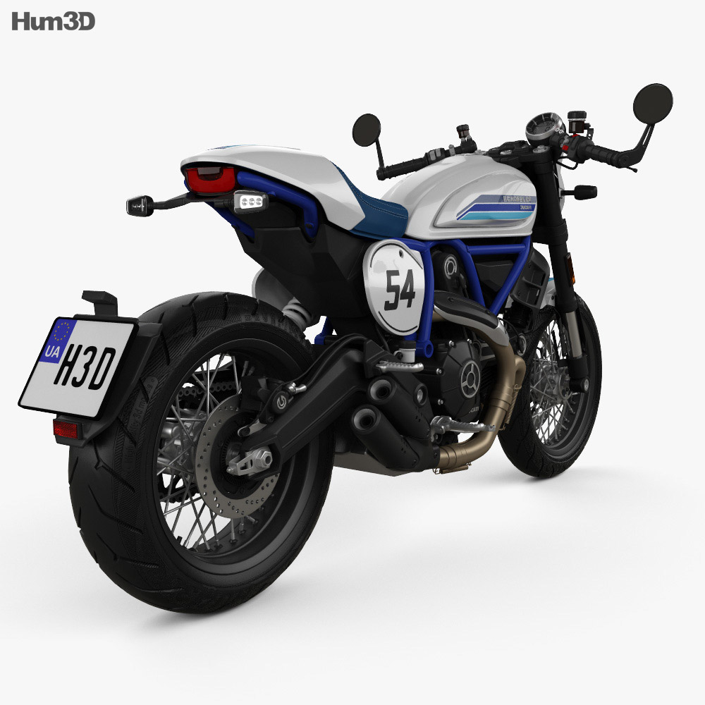 Ducati Cafe Racer 2019 3d model back view