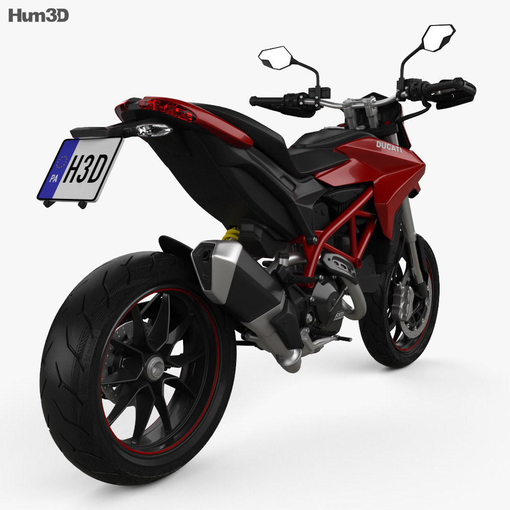 Ducati Hypermotard 2013 3d model back view
