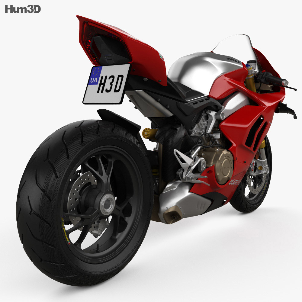 Ducati Panigale V4R 2019 3D模型 后视图