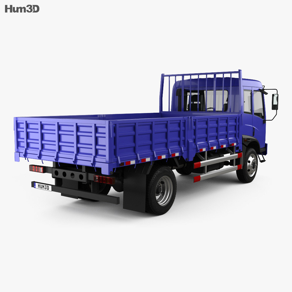 FAW J5K Flatbed Truck 2015 3d model back view