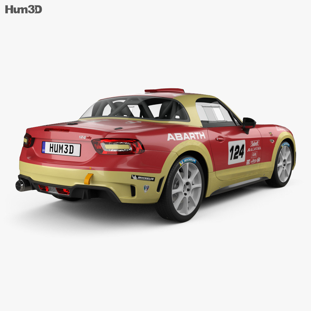 Fiat 124 Abarth Rally 2020 3d model back view