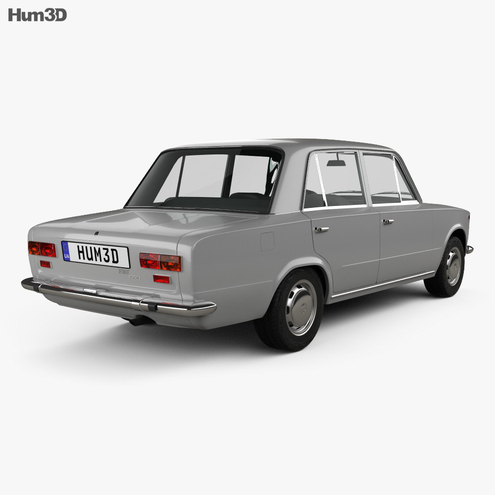 Fiat 124 1966 3D модель back view