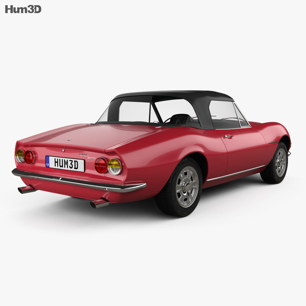 Fiat Dino Spider 2400 1969 3d model back view