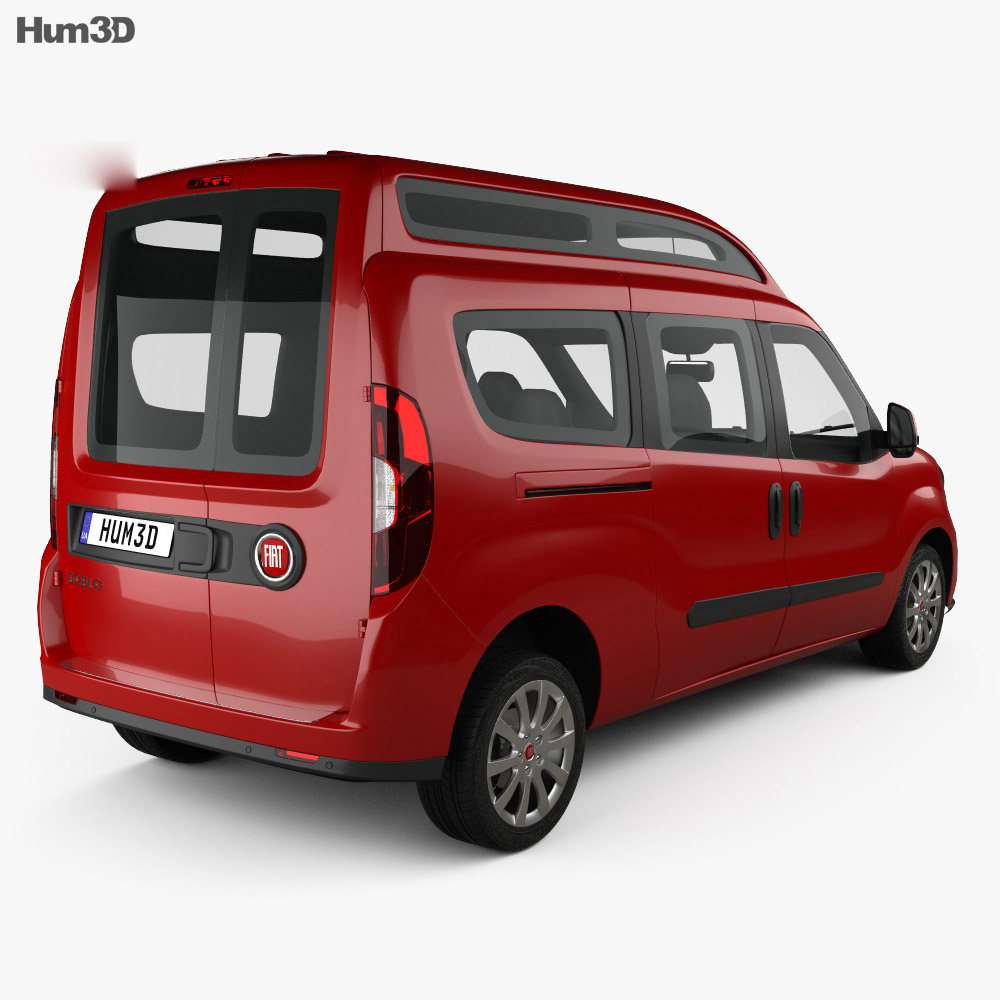 Fiat Doblo Combi L2H2 2017 3d model back view
