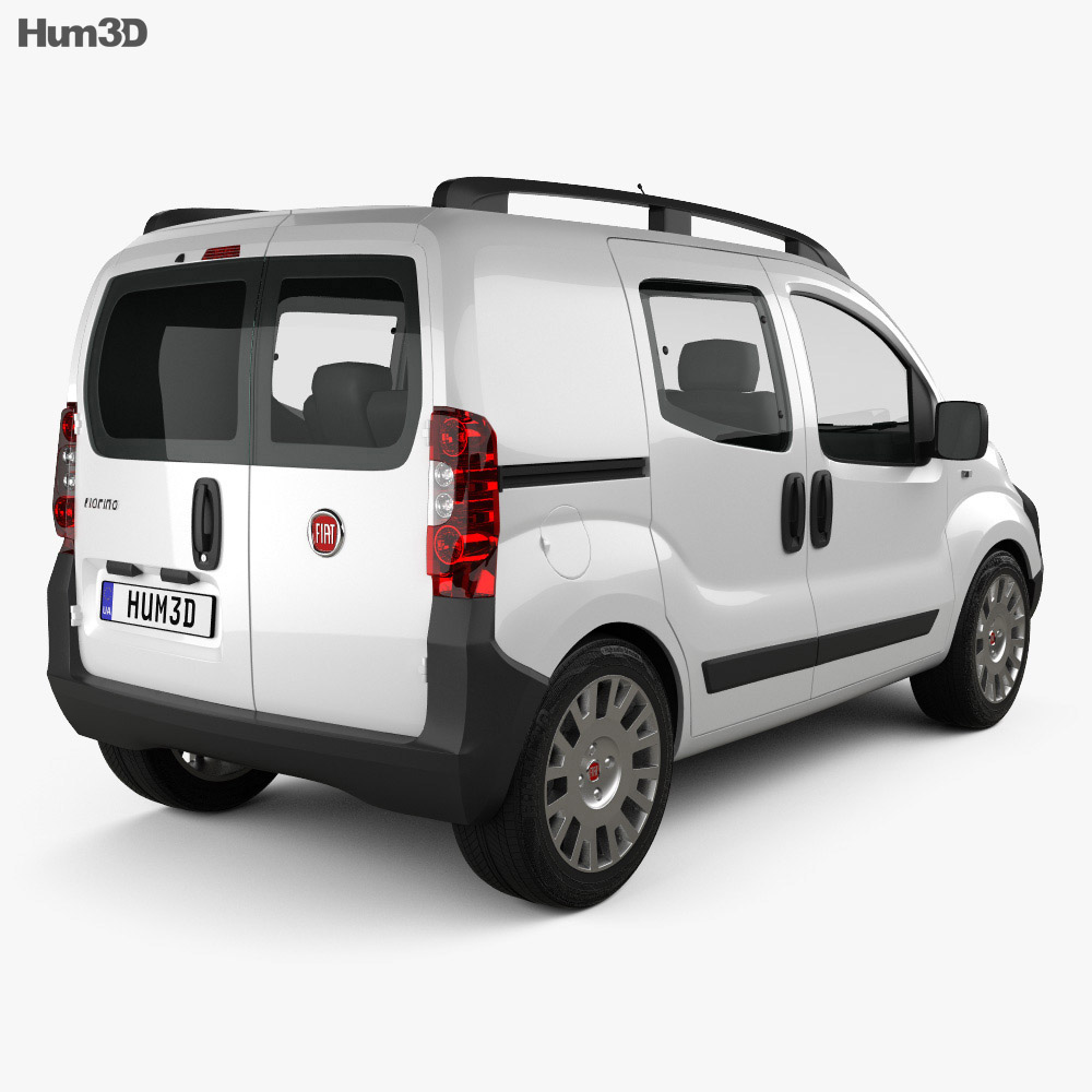 Fiat Fiorino Combi 2014 3D模型 后视图