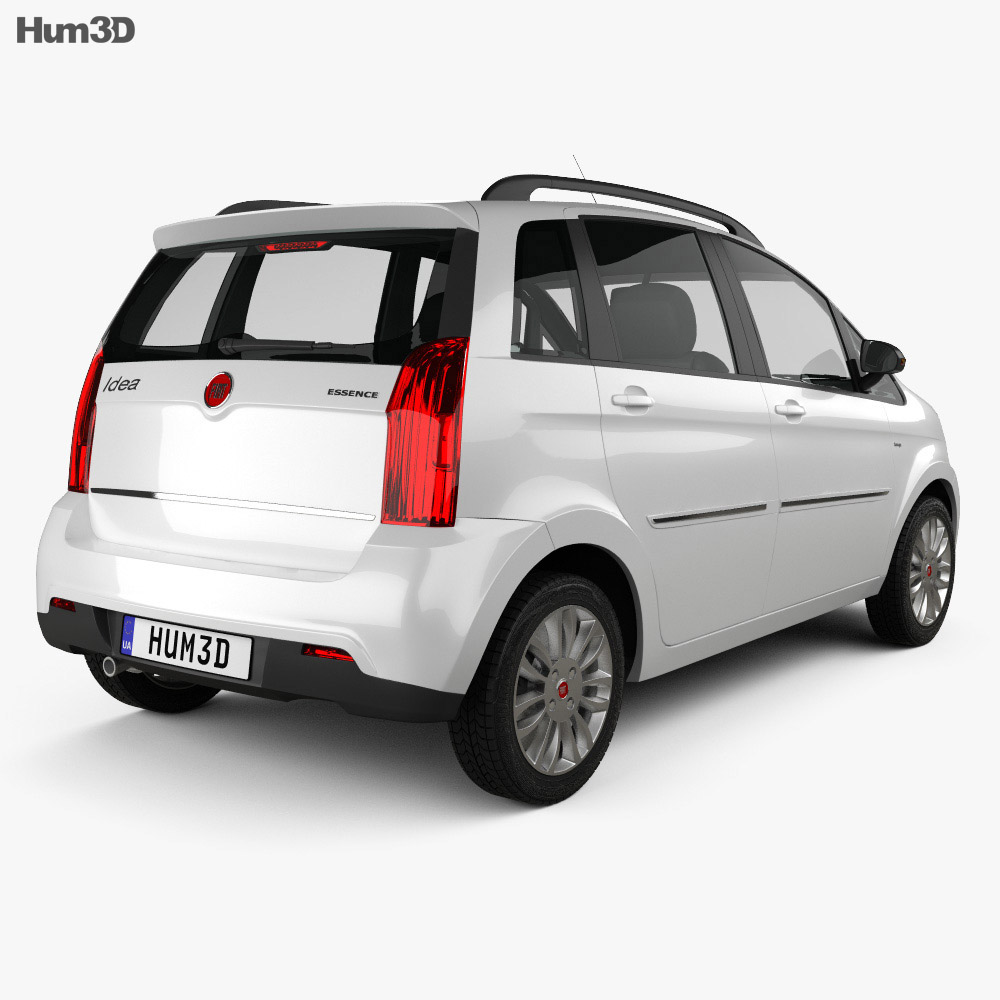 Fiat Idea 2015 Modèle 3d vue arrière