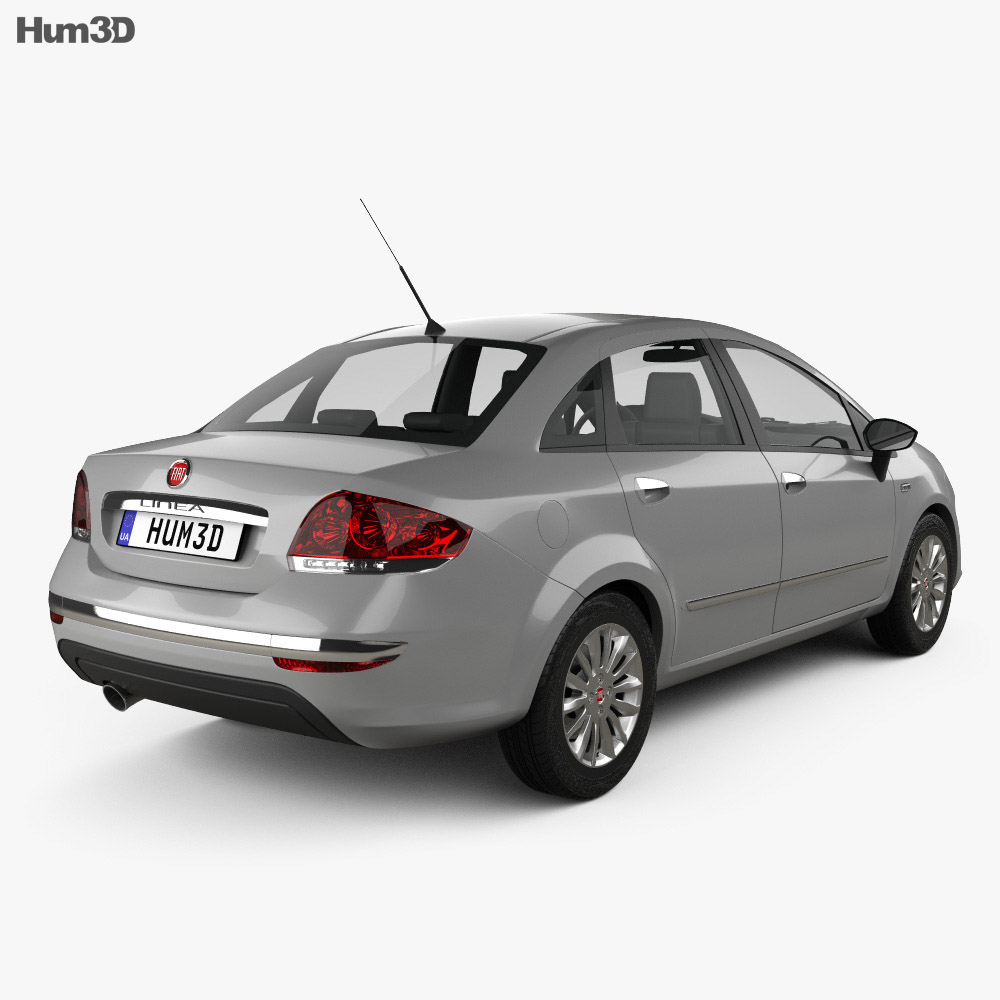 Fiat Linea 2014 3d model back view