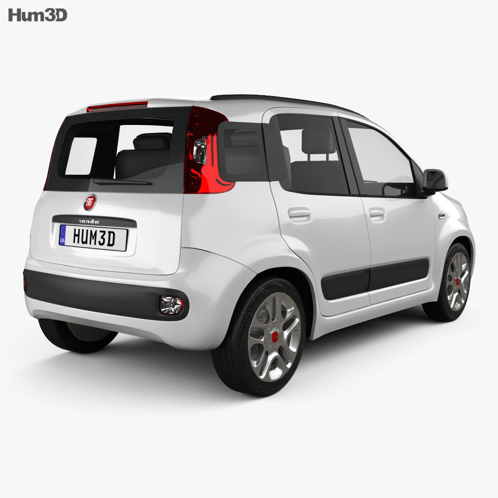 Fiat Panda 2014 3d model back view