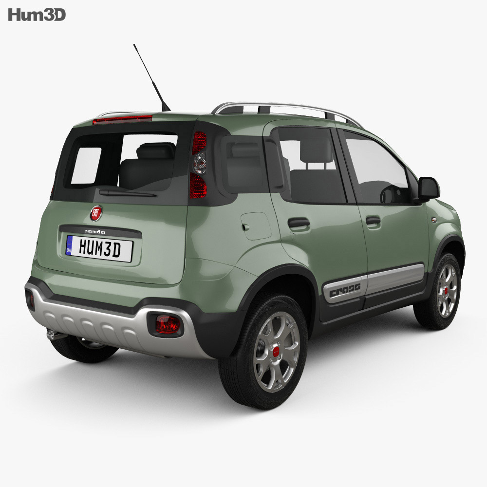 Fiat Panda Cross 2017 3d model back view