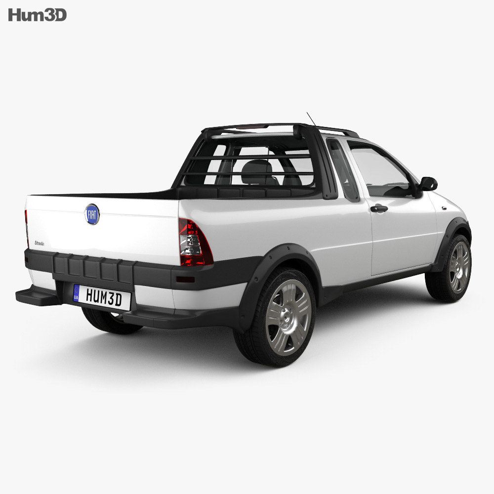 Fiat Strada III 2004 3D-Modell Rückansicht