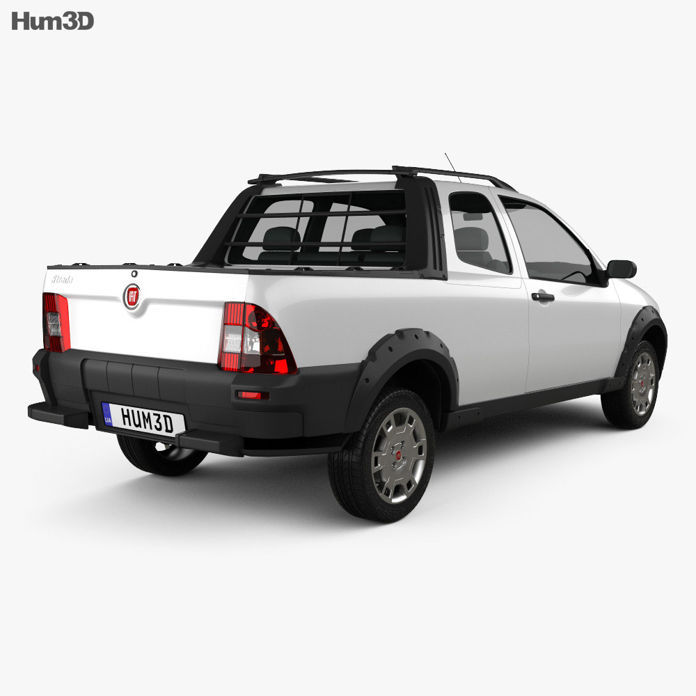 Fiat Strada Long Cab Working 2014 3d model back view