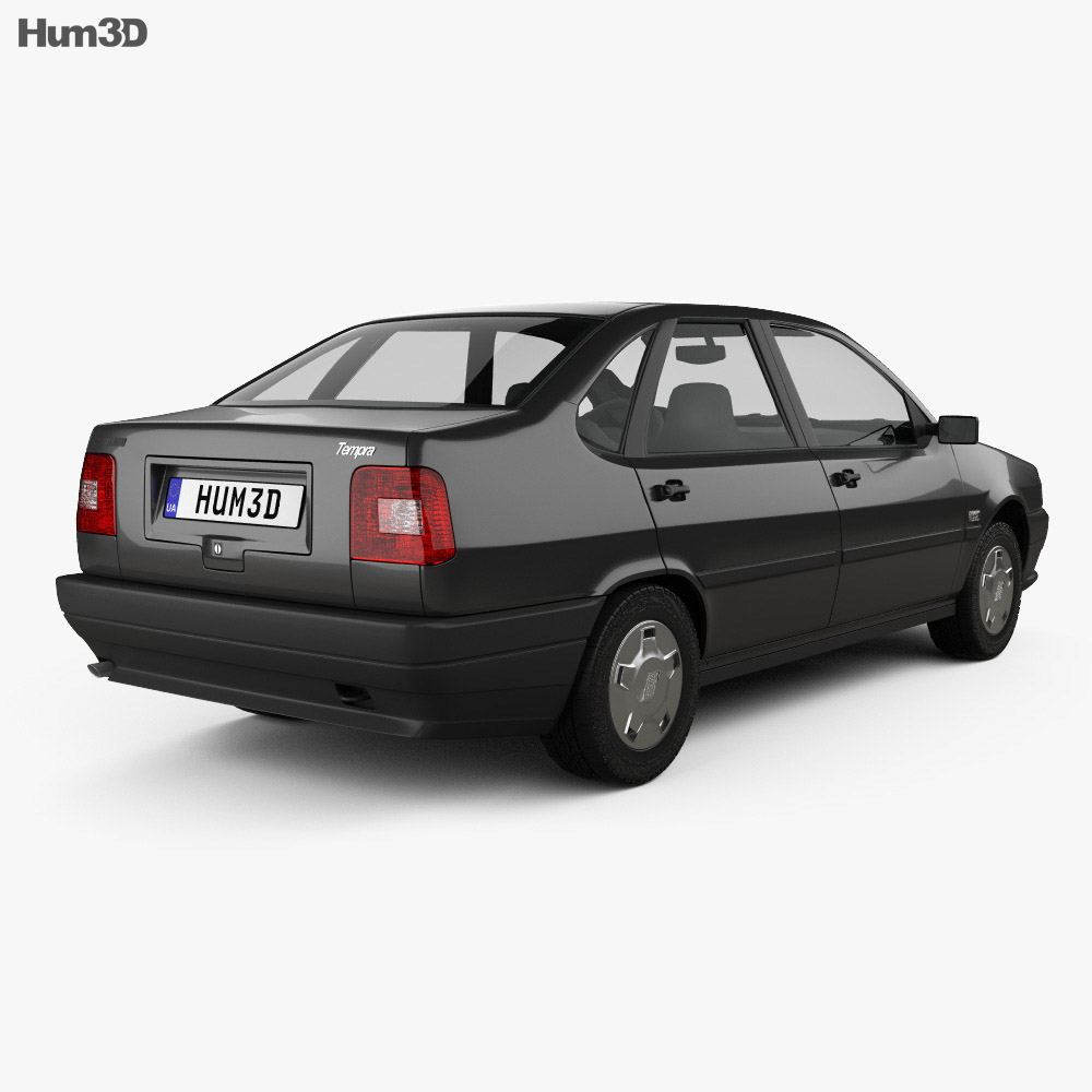 Fiat Tempra 1998 3D模型 后视图
