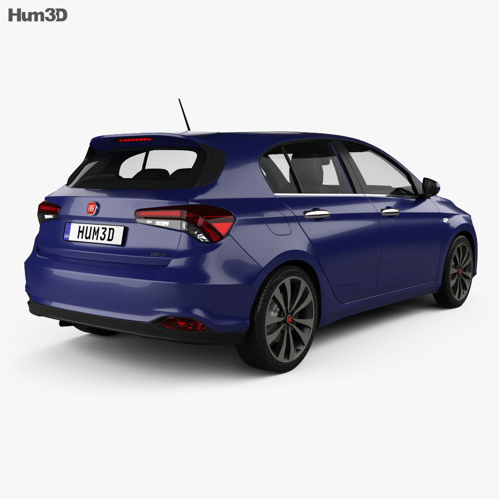 Fiat Tipo Hatchback With Hq Interior 2017 3d Model Vehicles On Hum3d