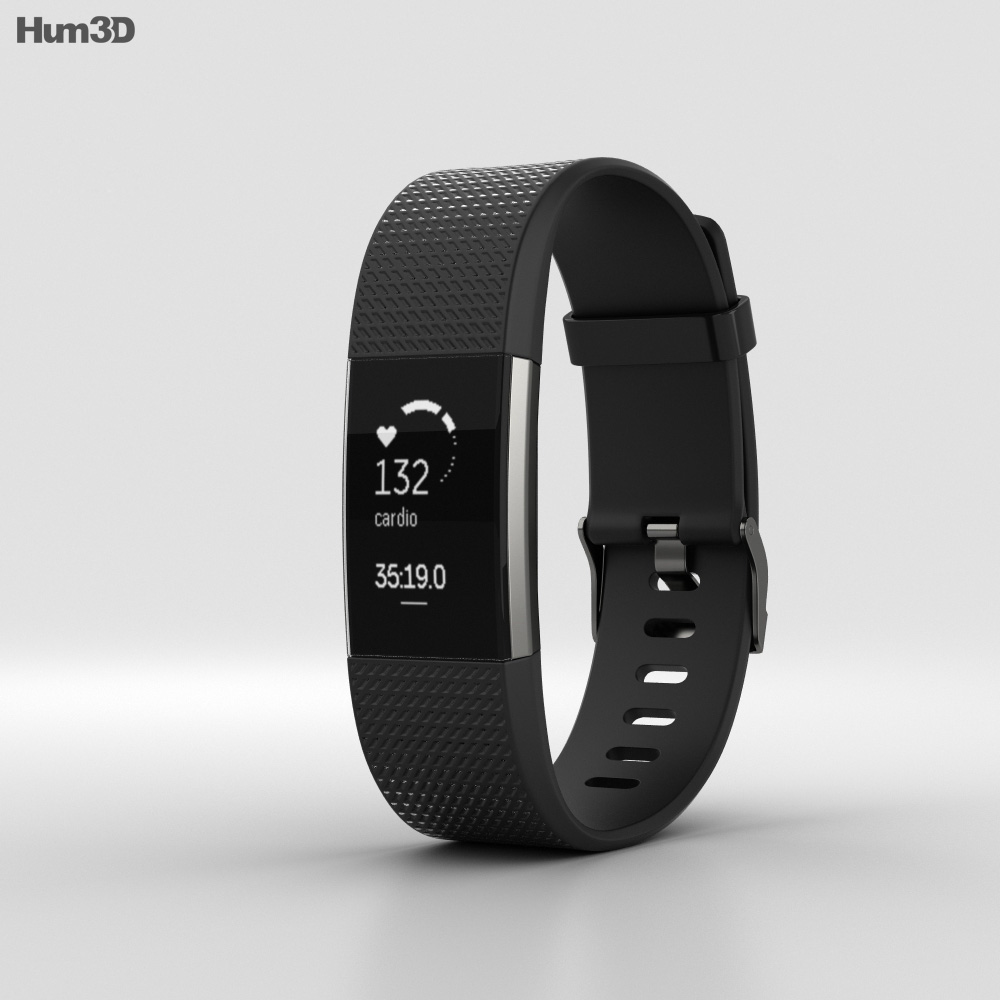 Fitbit Charge 2 Black 3D model - Electronics on Hum3D