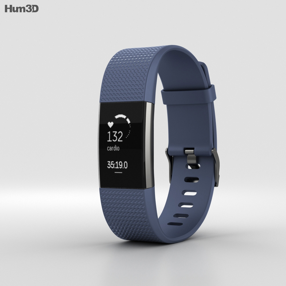 Fitbit Charge 2 Blue Modelo 3d