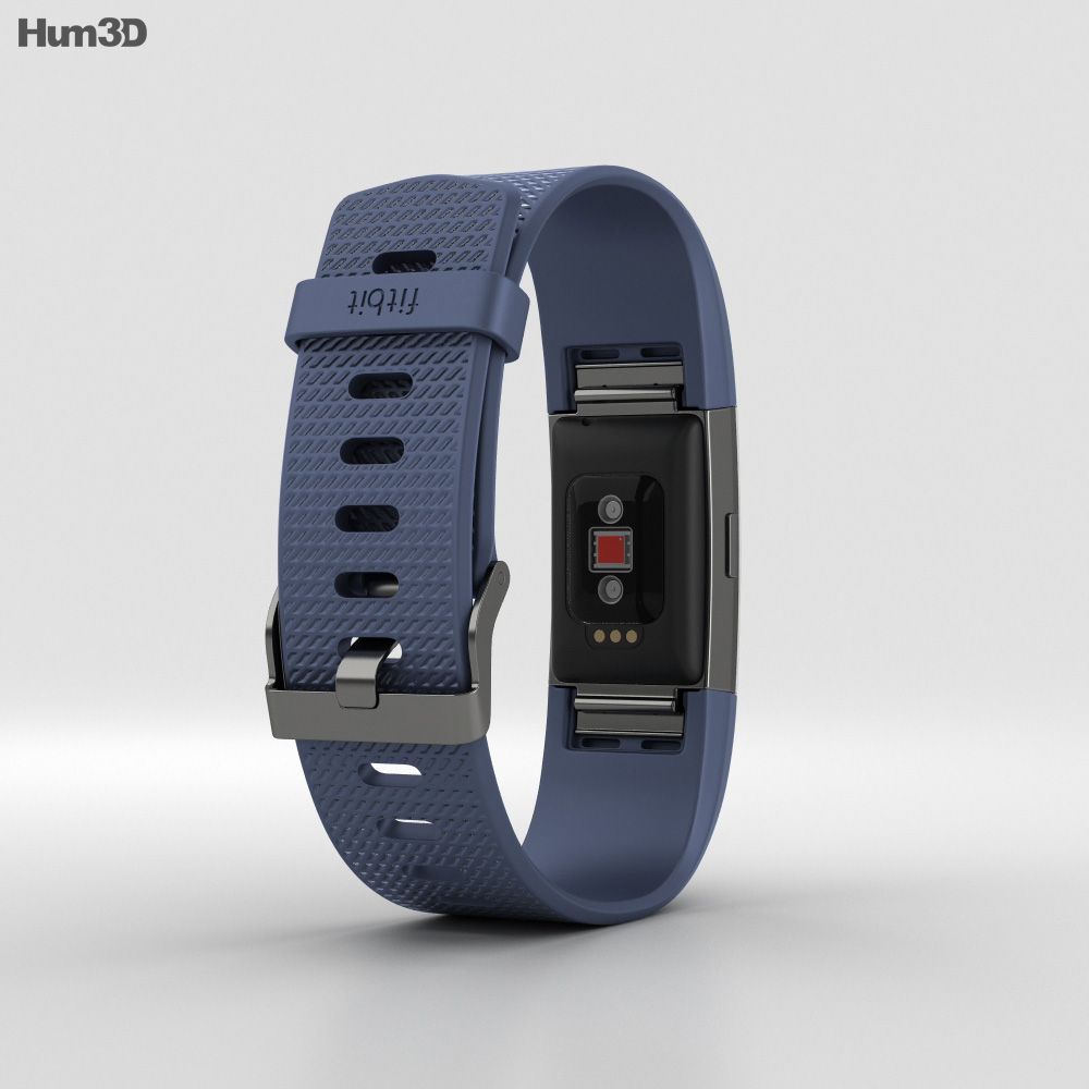 Fitbit Charge 2 Blue 3d model