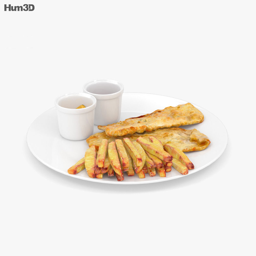 Fish and Chips 3d model