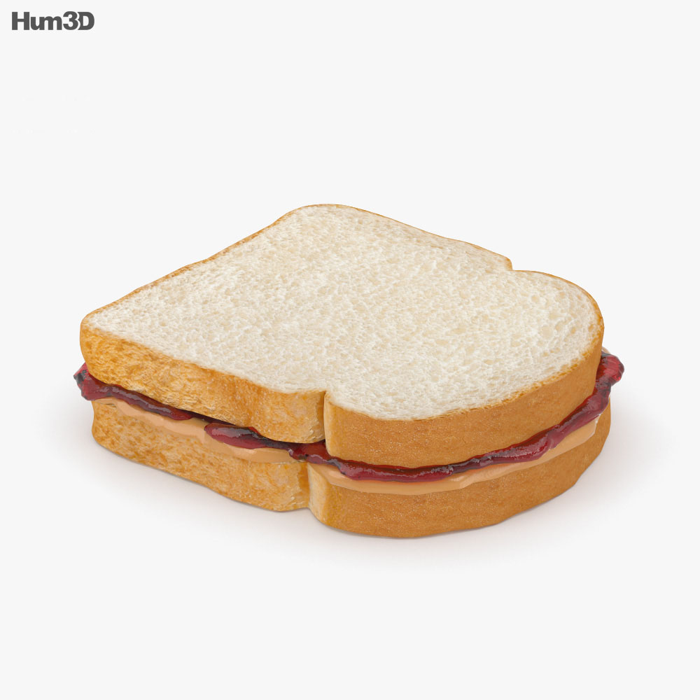 Peanut Butter And Jelly Sandwich 3d Model Food On Hum3d