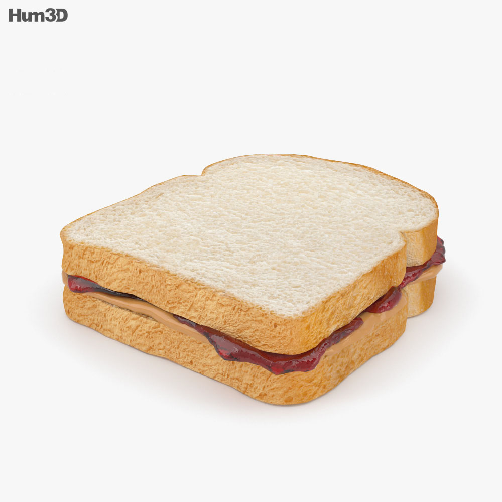Peanut Butter And Jelly Sandwich 3d model