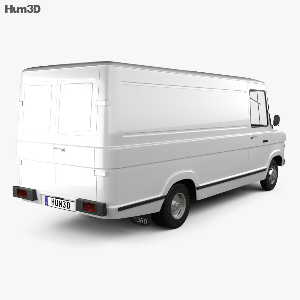 Ford A-Series Panel Van 1973 3d model back view