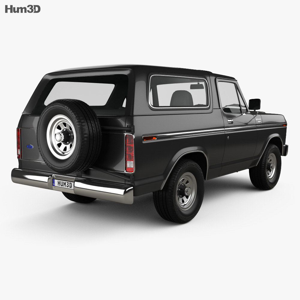 Ford Bronco 1978 3d model back view