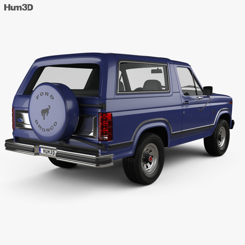 Ford Bronco 1982 3d model back view