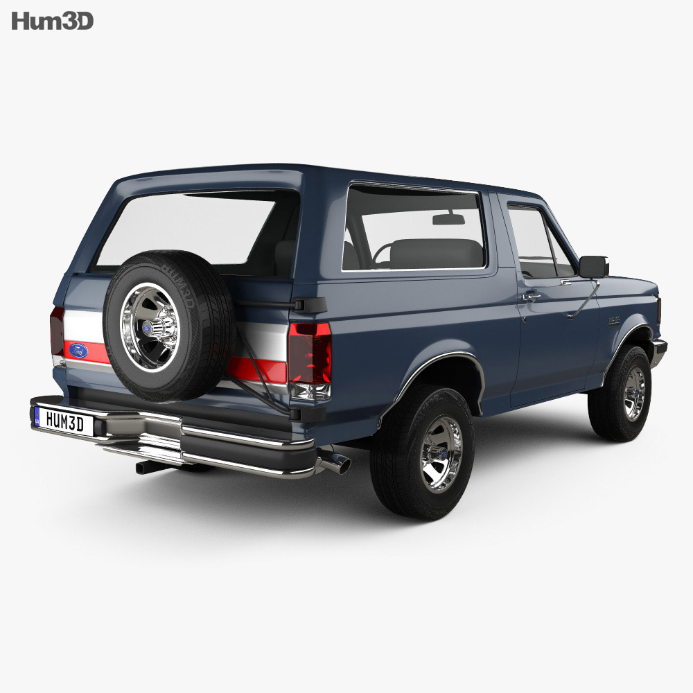 Ford Bronco 1991 3d model back view