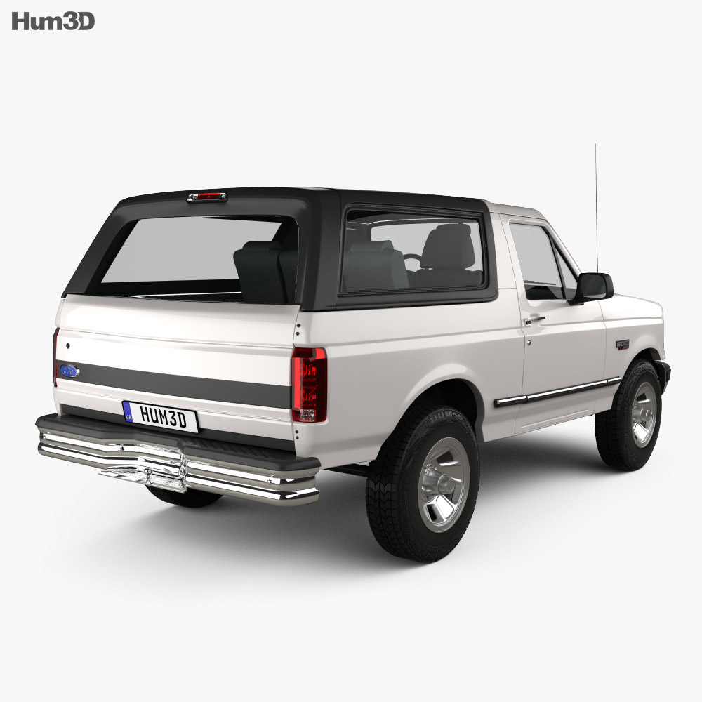 Ford Bronco 1996 3d model back view
