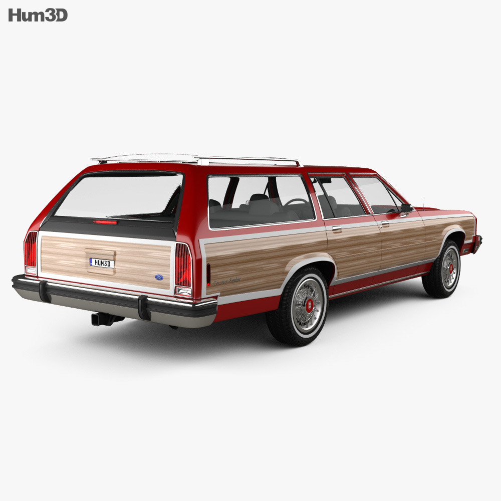 Ford Country Squire 1982 3D-Modell Rückansicht