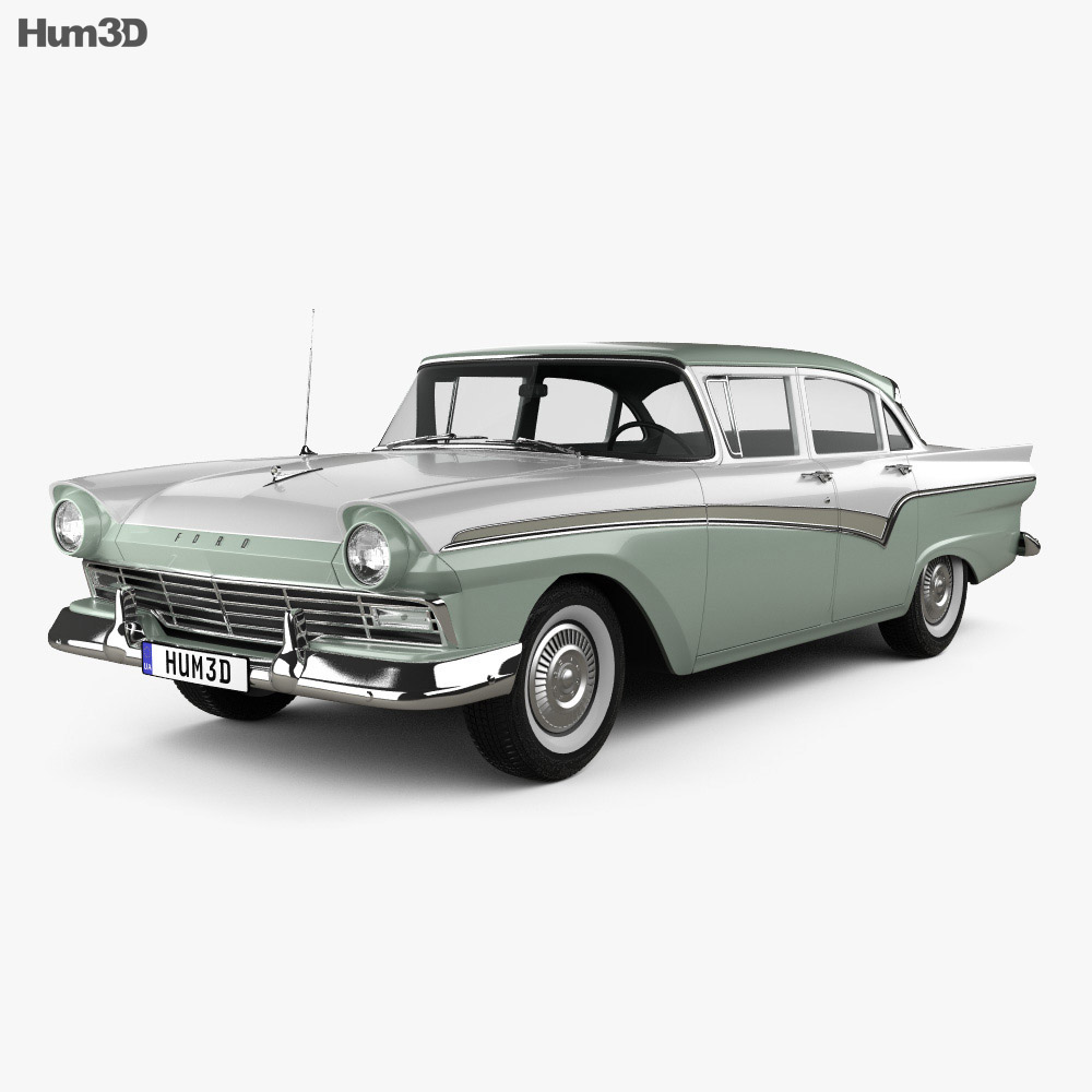 Ford Custom 300 Fordor 轿车 1957 3D模型