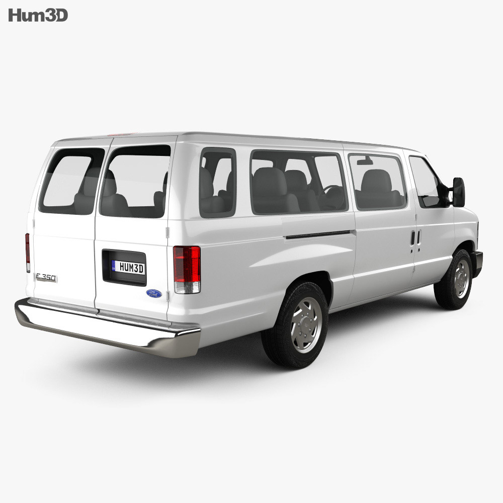 Ford E-Series 승객용 밴 2014 3D 모델  back view
