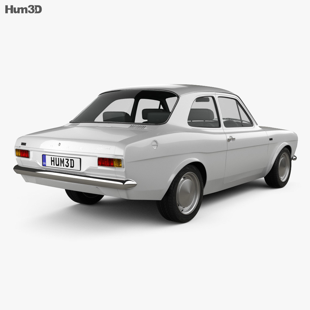 Ford Escort RS1600 1970 3d model back view