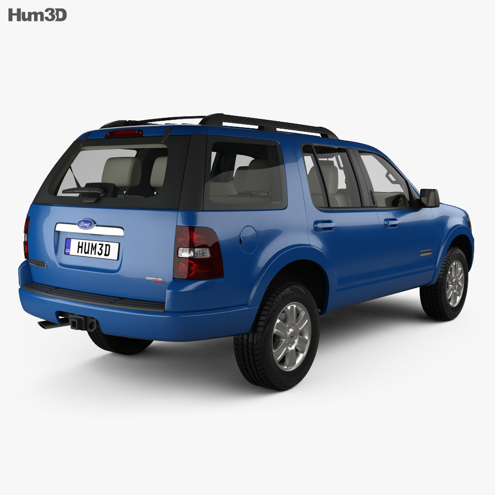 Ford Explorer with HQ interior 2010 3d model back view