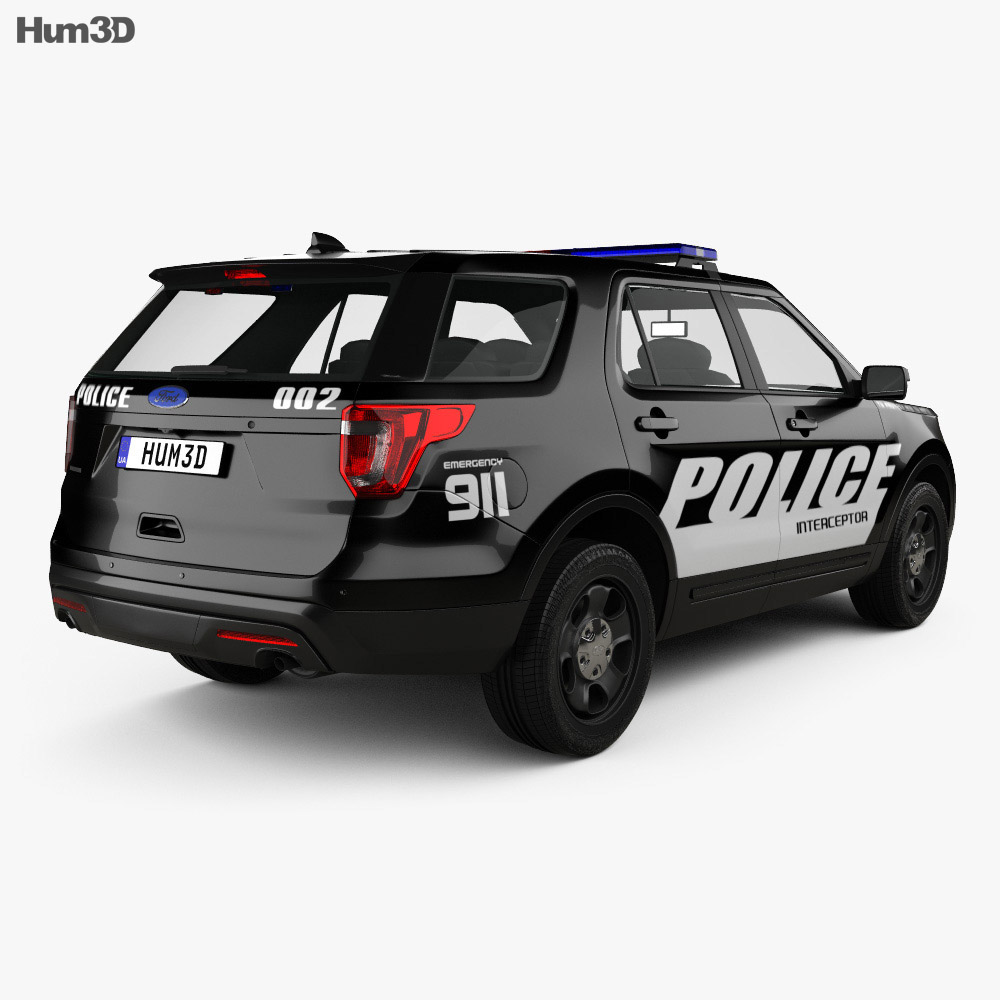 Ford Explorer Police Interceptor Utility 2019 3d model back view