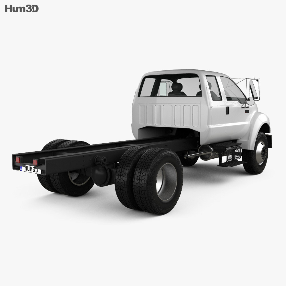Ford F-650 / F-750 Super Cab Chassis 2014 3d model back view