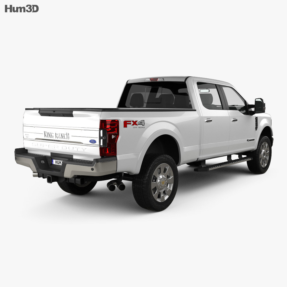 Ford F-350 Super Duty Super Crew Cab King Ranch 2018 3D 모델  back view