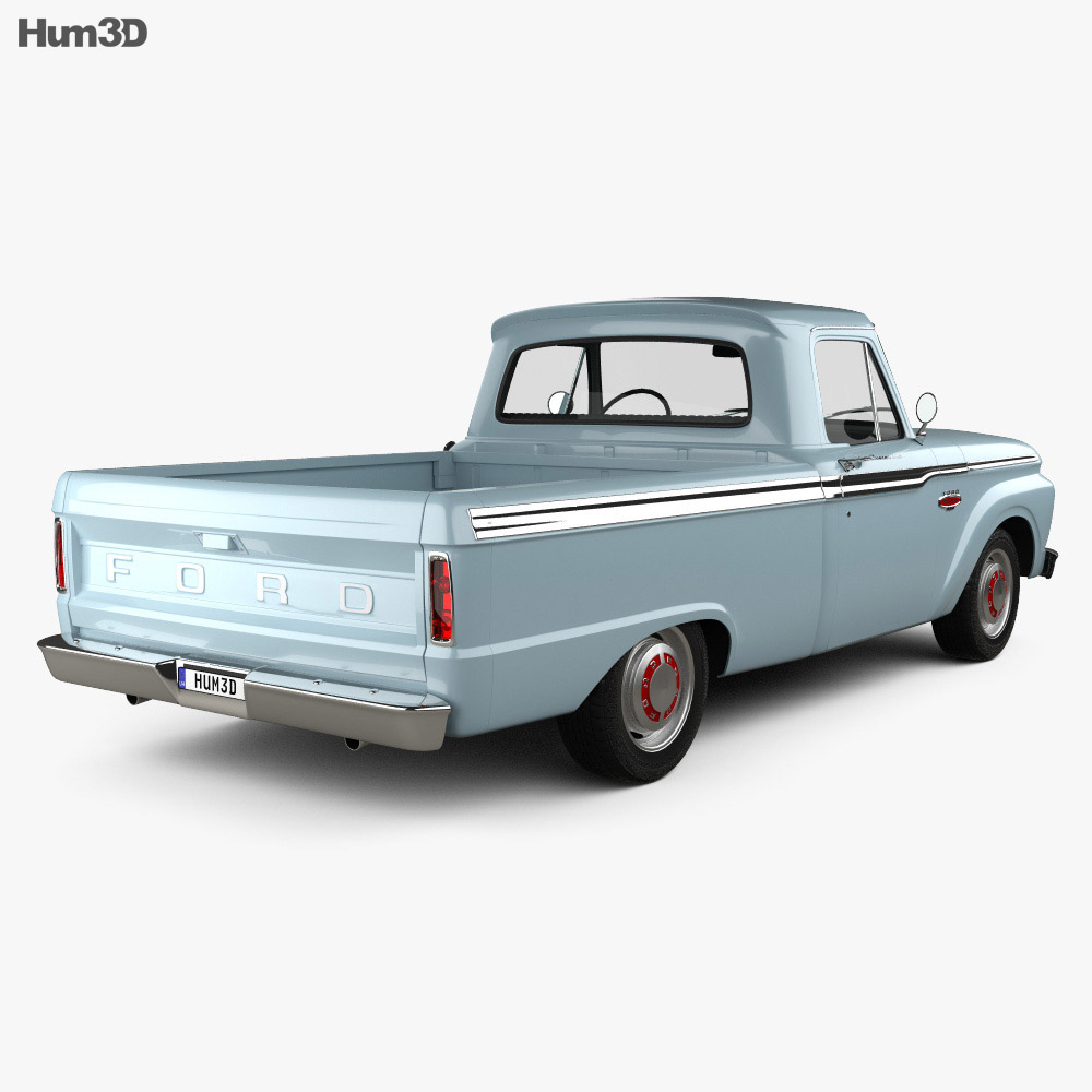 Ford F-100 1966 3D 모델  back view