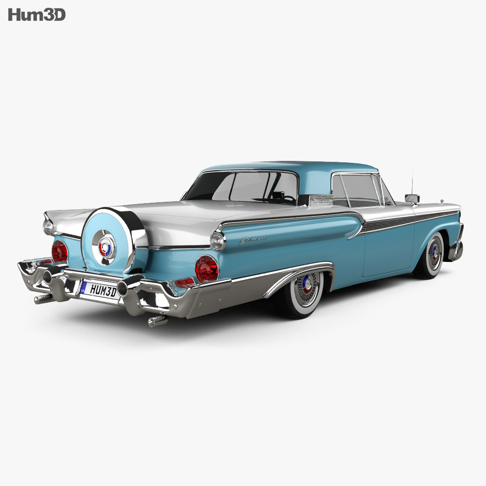 Ford Fairlane 500 Galaxie Skyliner 1959 3d model back view
