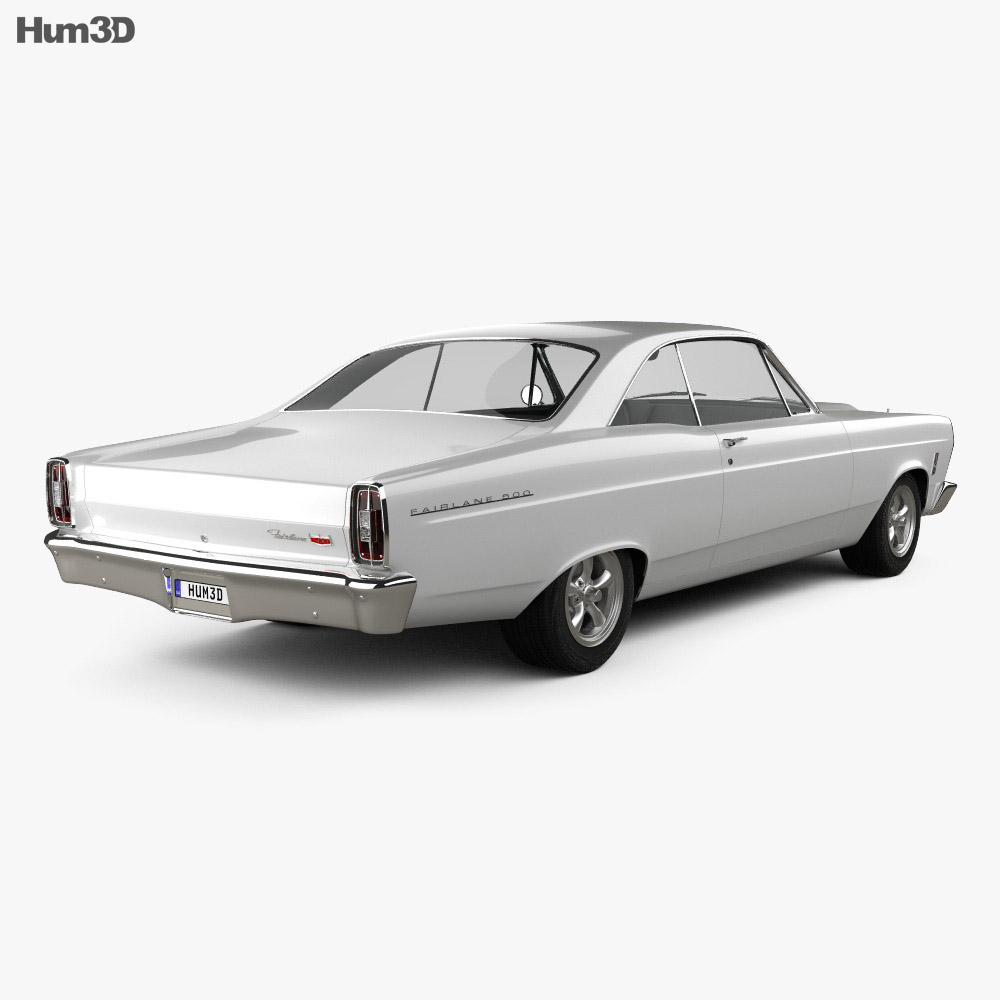 Ford Fairlane 500GT coupe 1966 3d model back view