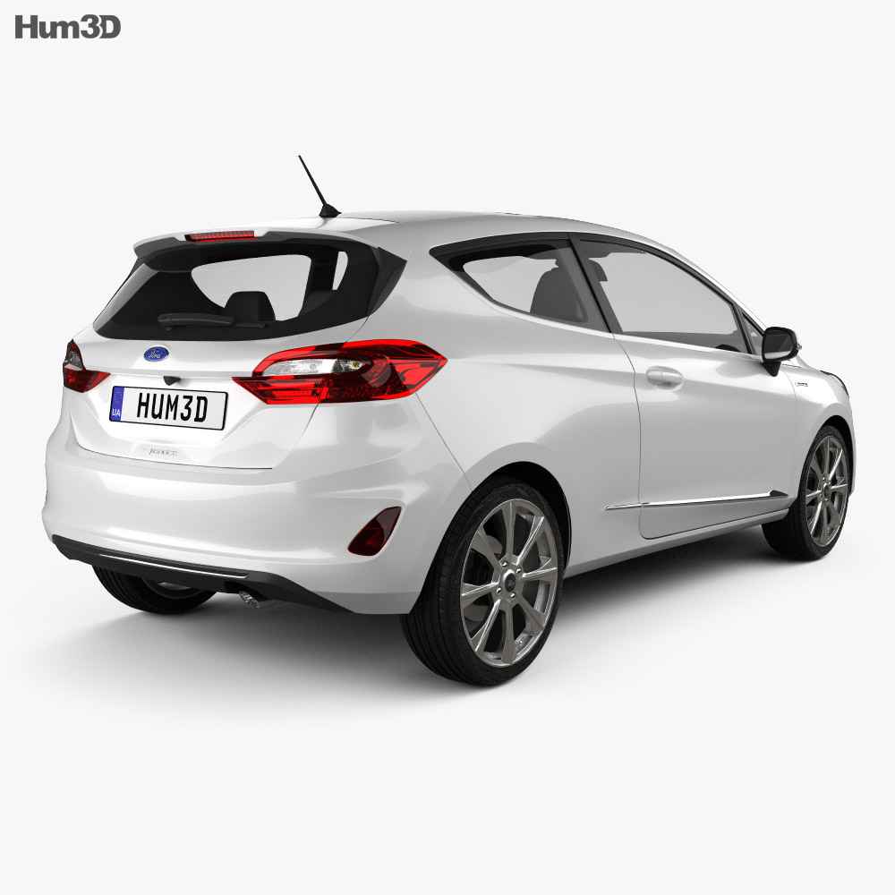 Ford Fiesta Vignale 2017 3d model back view