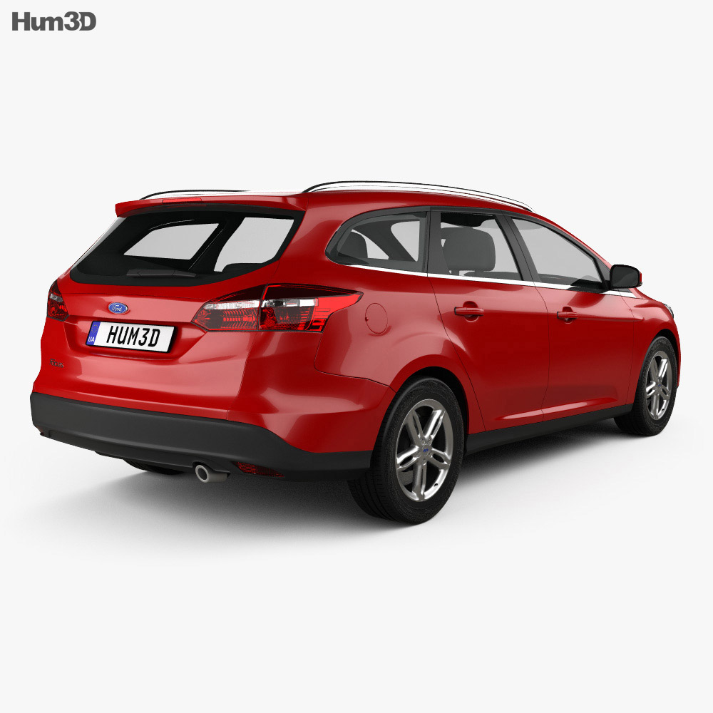 Ford Focus turnier 2017 3d model back view