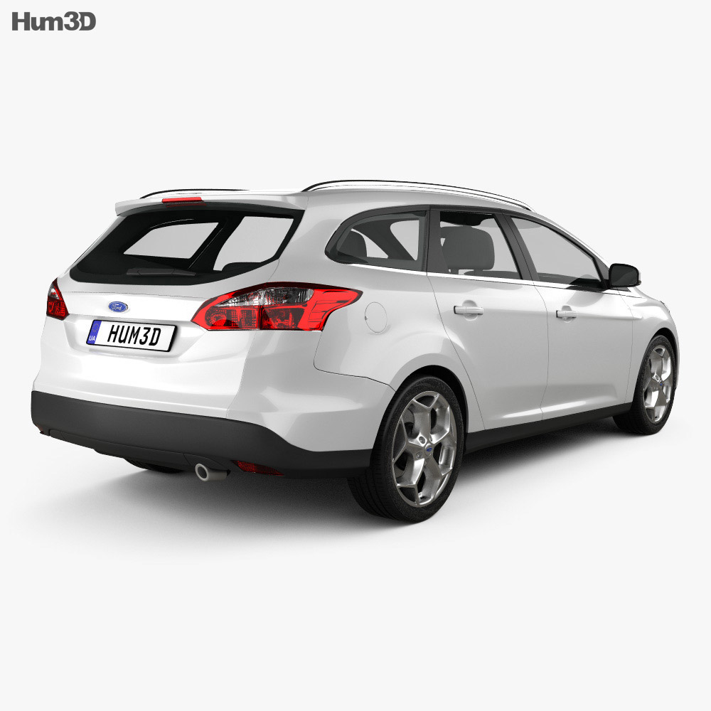 Ford Focus Wagon 2014 3d model back view