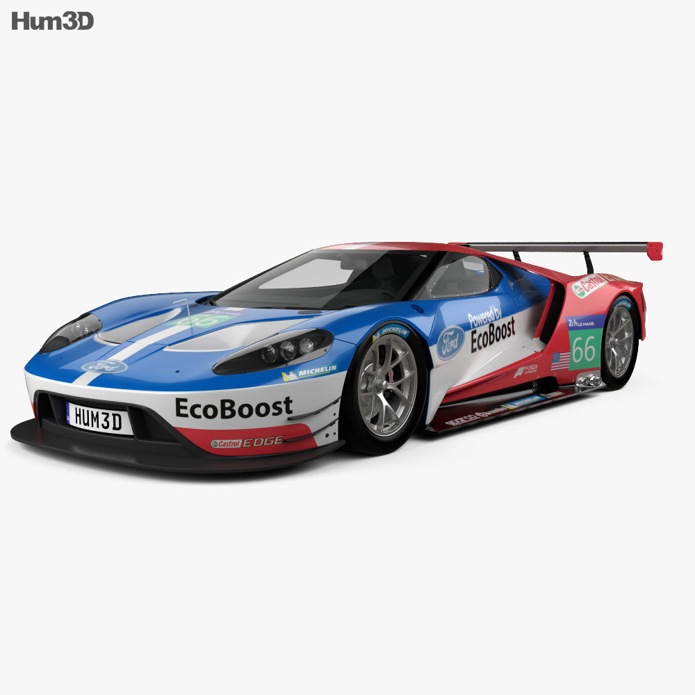 Ford GT Le Mans Voiture de course 2016 Modèle 3d