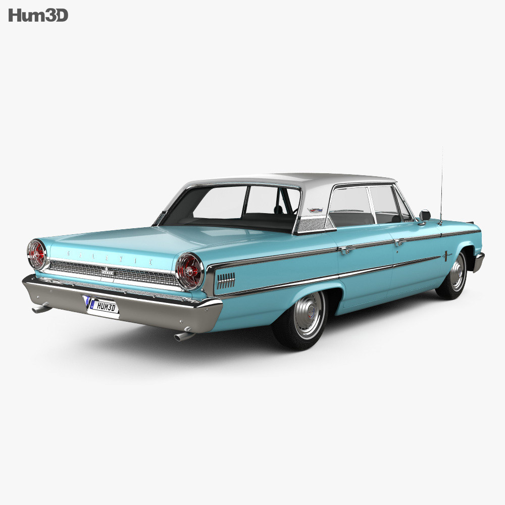 Ford Galaxie 500 hardtop 1963 3d model back view